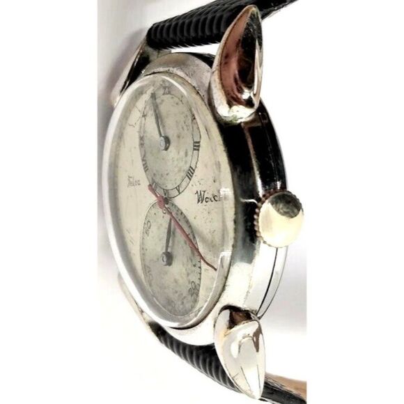Rare Vintage Felca Regulator Men's Watch Swiss Silver Tone Retro Wristwatch - Picture 5 of 6